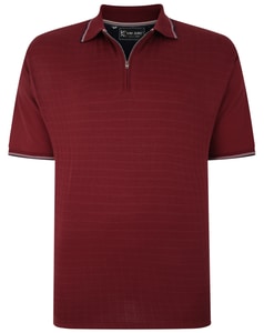 KAM Jersey Weave 1/4 Zip Polo Burgundy